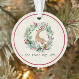 Weihnachtskranz mit Hirschgewohnheit Ornament