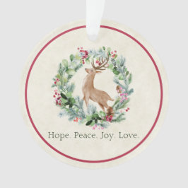 Weihnachtskranz mit Hirschgewohnheit Ornament