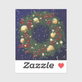 Weihnachtskranz mit Kiefernzweigen Aufkleber