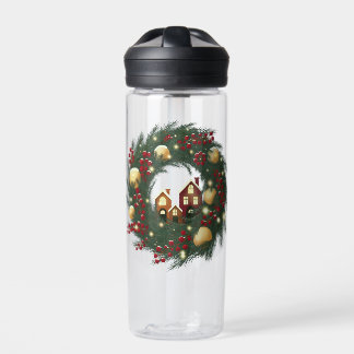 Weihnachtskranz mit Kiefernzweigen Trinkflasche