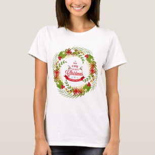 Weihnachtskranz mit Mistletoe T-Shirt