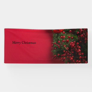 Weihnachtskranz mit roten Beeren Banner