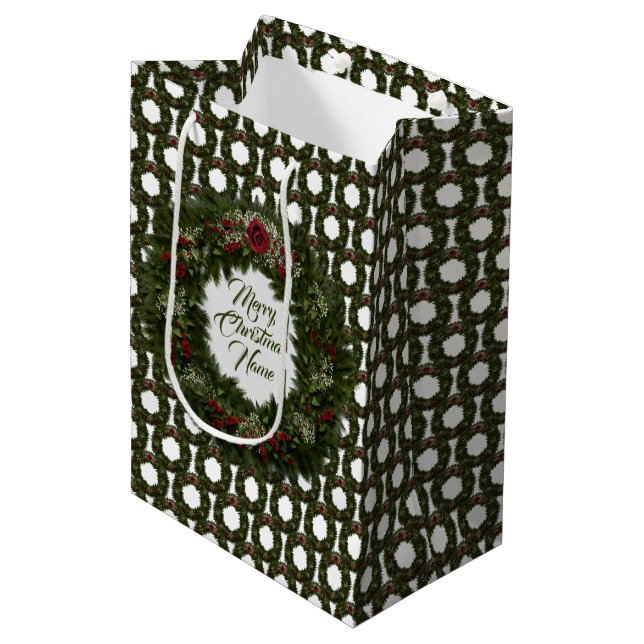 Weihnachtskranz Mittlere Geschenktüte (Vorderseite Schrägansicht)