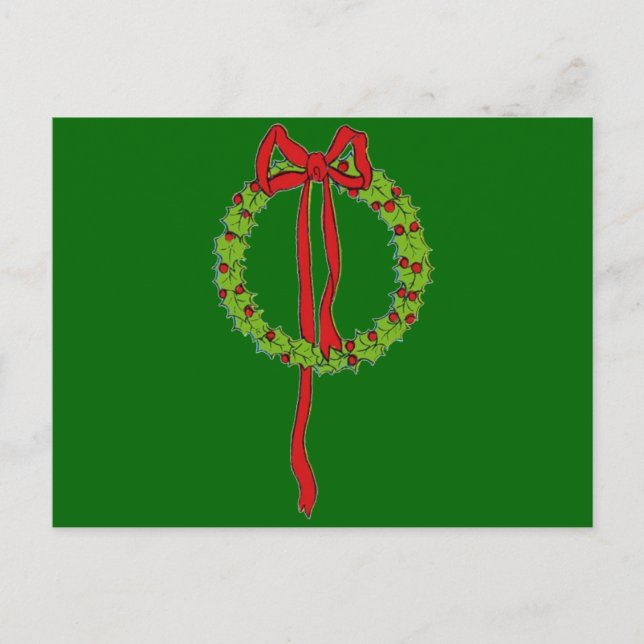 Weihnachtskranz Postkarte (Vorderseite)