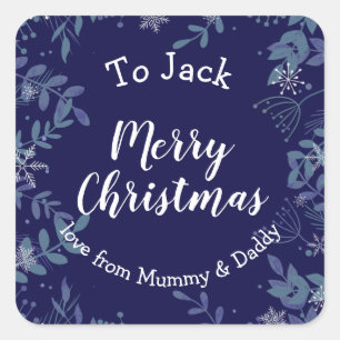 Weihnachtskranz Quadratischer Aufkleber