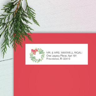 Weihnachtskranz-Rücksendeadressen-Aufkleber