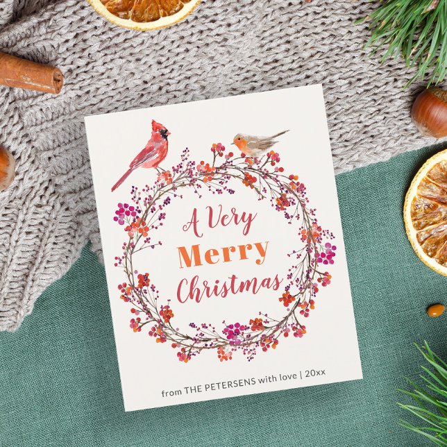 Weihnachtskranz rustikale schicke Weihnachtskarte (Von Creator hochgeladen)