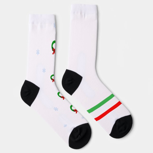 Weihnachtskranz- & Schneeflocken-Crew-Socken Socken (Rechts)