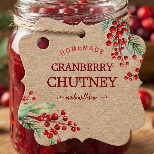 Weihnachtskranz selbstgemachte Marmelade Etikett Geschenkanhänger (Von Creator hochgeladen)