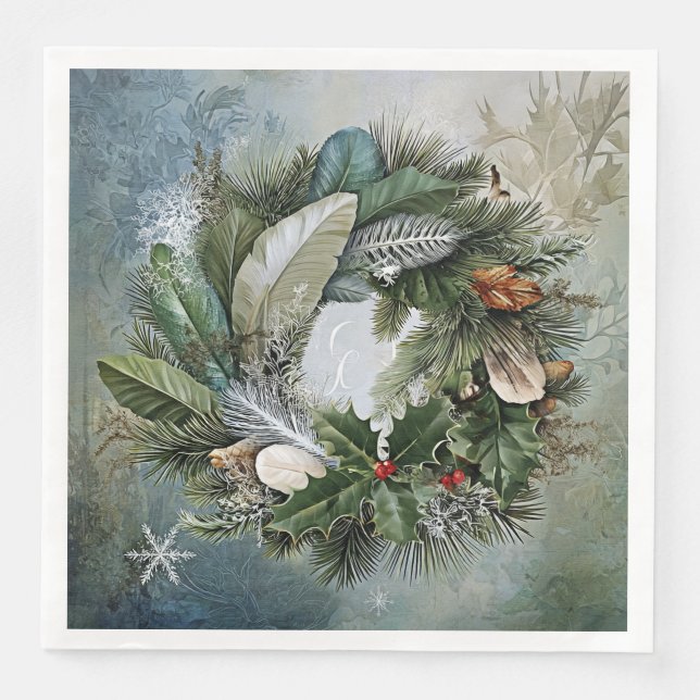Weihnachtskranz Serviette (Vorderseite)