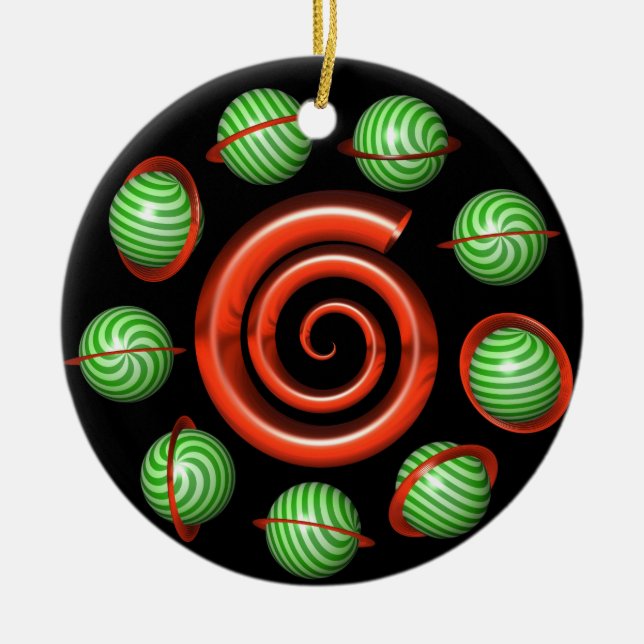 WeihnachtsKranz-Verzierung Keramik Ornament (Vorne)