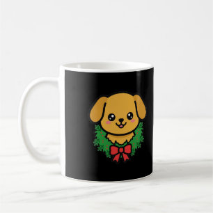 Weihnachtskranz-Welpen-Tasse Kaffeetasse