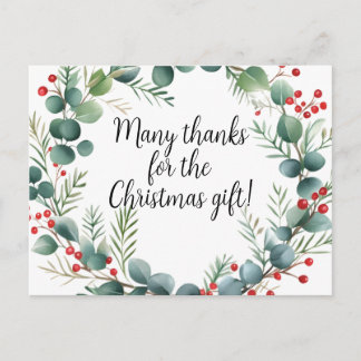 Weihnachtskränze Dankeschön-Postkarte Postkarte