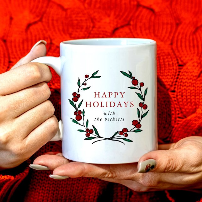 Weihnachtskränze Familienweihnachten Kaffeetasse (Von Creator hochgeladen)