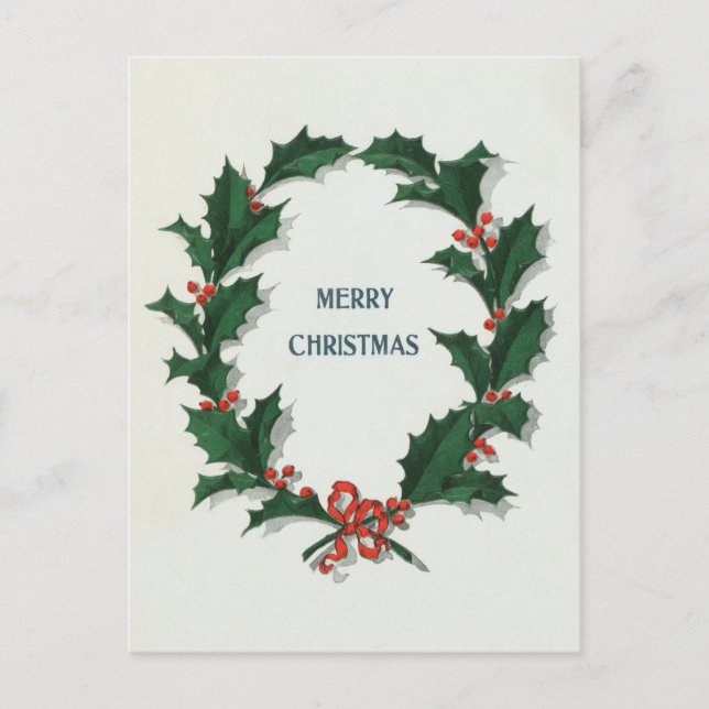 Weihnachtskränze Feiertagspostkarte (Vorderseite)