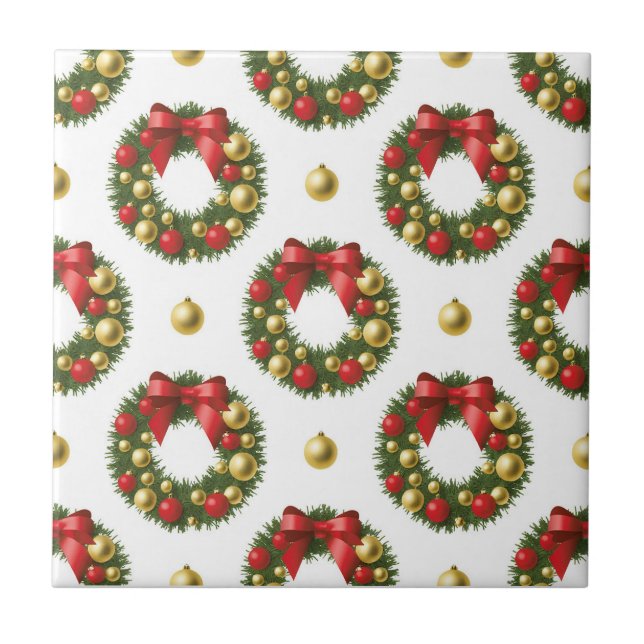 Weihnachtskränze Fliese (Vorderseite)