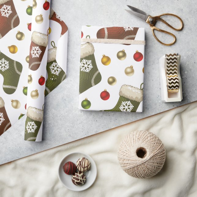 Weihnachtskränze Geschenkpapier (Kunsthandwerk)