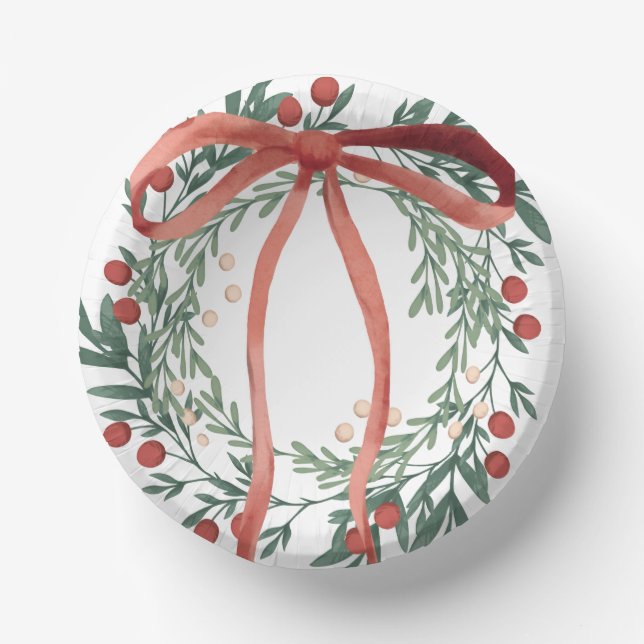 Weihnachtskränze-Schüsseln Pappteller (Vorderseite)