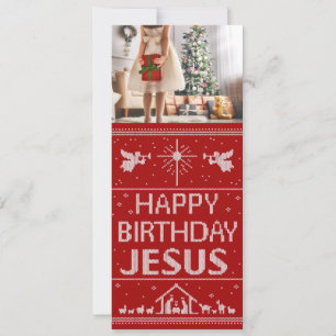 Weihnachtskraut Geburtstag Jesus Religiöse Feiertagskarte