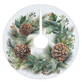 Weihnachtskraut Pine Cones Grüne Polyester Weihnachtsbaumdecke