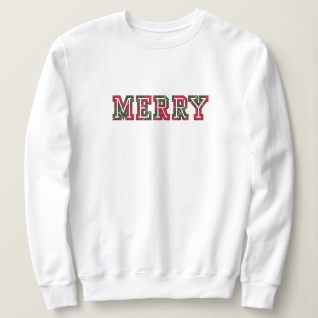 Weihnachtskraut - Uni, Tartan Sweatshirt (Design vorne)