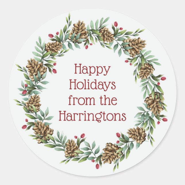Weihnachtskrautaufkleber im benutzerdefinierten Te Runder Aufkleber (Vorderseite)