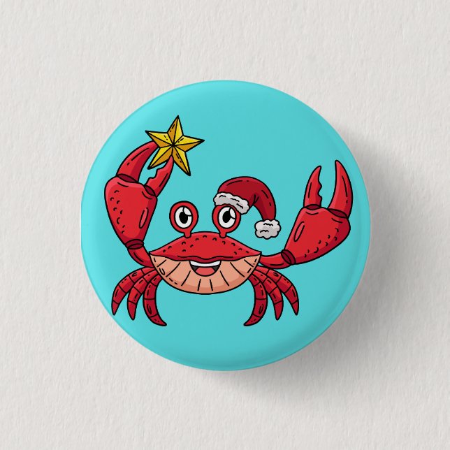 Weihnachtskrebs Button (Vorderseite)