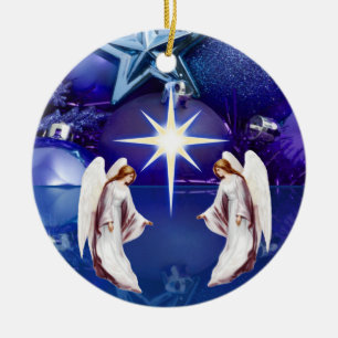 Weihnachtskreis-Ornament, Weihnachtsengel Keramik Ornament