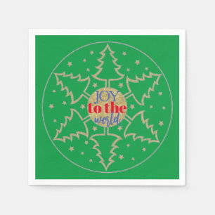 Weihnachtskreislauf grüner Bäume Serviette