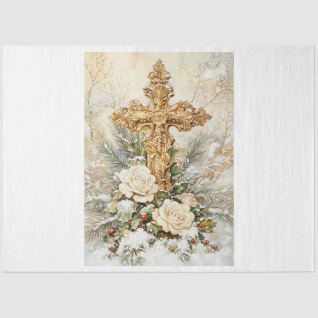 Weihnachtskreuz Seidenpapier (Vorderseite)