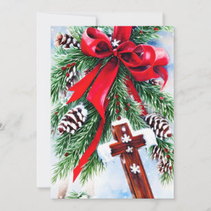 Weihnachtskreuz und -bogen Budget  Feiertagskarte
