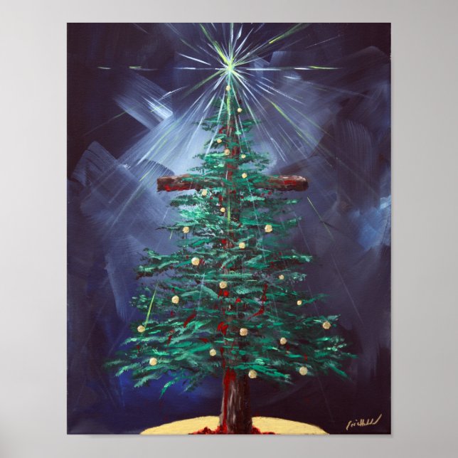 Weihnachtskreuz (Weihnachtsbaum) Poster (Vorne)