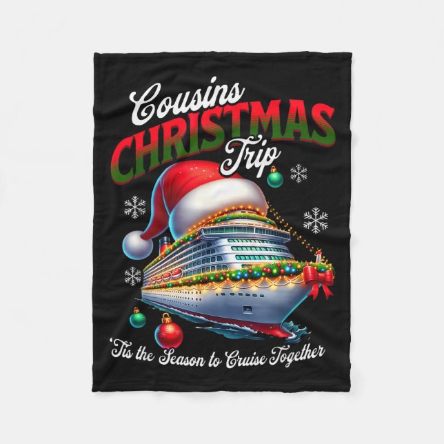 Weihnachtskreuzfahrtschiff passende Cousins Reise  Fleecedecke (Vorderseite)