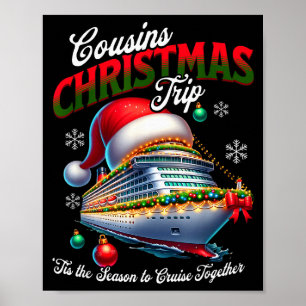 Weihnachtskreuzfahrtschiff passende Cousins Reise Poster