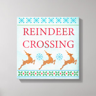 Weihnachtskreuzungsstich Rentier Leinwanddruck