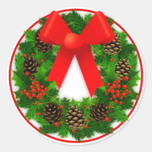 Weihnachtskrieg mit Bow Runder Aufkleber