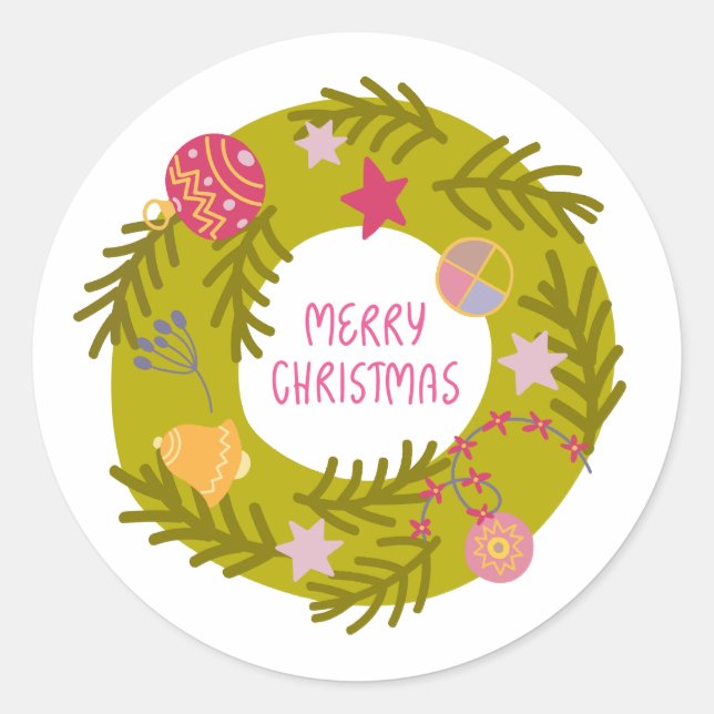 Weihnachtskrieg Runder Aufkleber (Vorderseite)