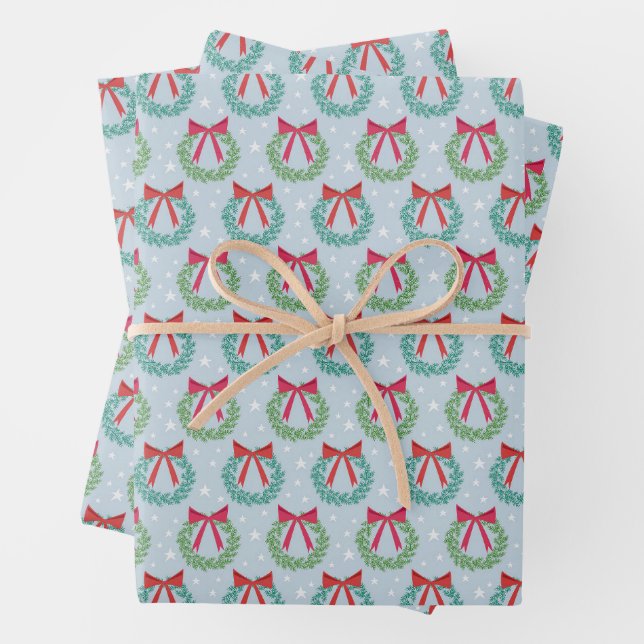 Weihnachtskriege mit Bows Retro Inspiriert Geschenkpapier Set (Beispiel)