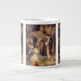 Weihnachtskrippe, 3 Hirten und Jesus Jumbo-Tasse