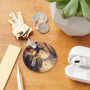Weihnachtskrippe, 3 Hirten und Jesus Schlüsselanhänger