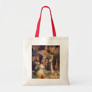 Weihnachtskrippe, 3 Hirten und Jesus Tragetasche
