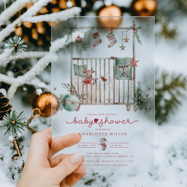 Weihnachtskrippe Akrylic Baby Dusche einladen Acryleinladungen (Von Creator hochgeladen)