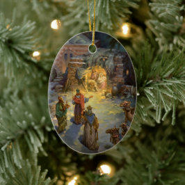 Weihnachtskrippe aus Weihnachten mit Besuch Magi Keramik Ornament