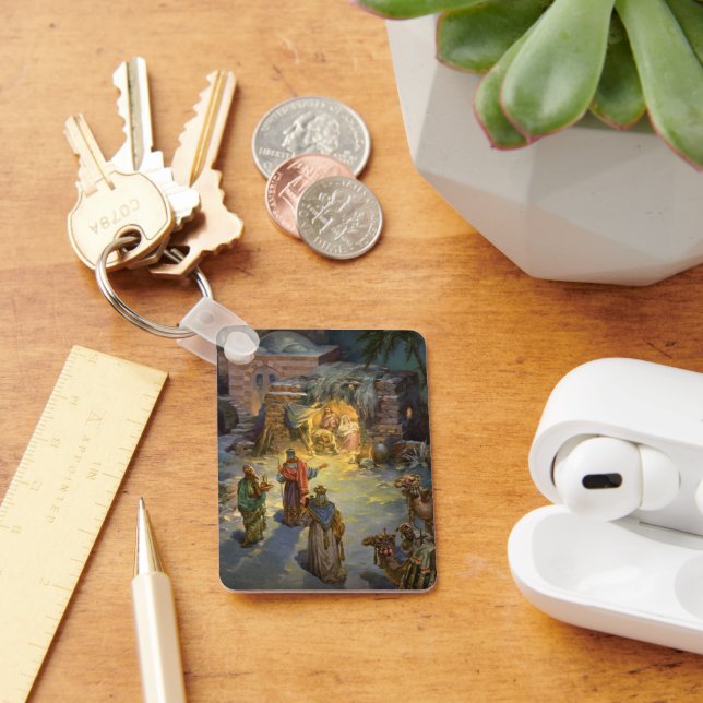 Weihnachtskrippe aus Weihnachten mit Besuch Magi Schlüsselanhänger (Schreibtisch)