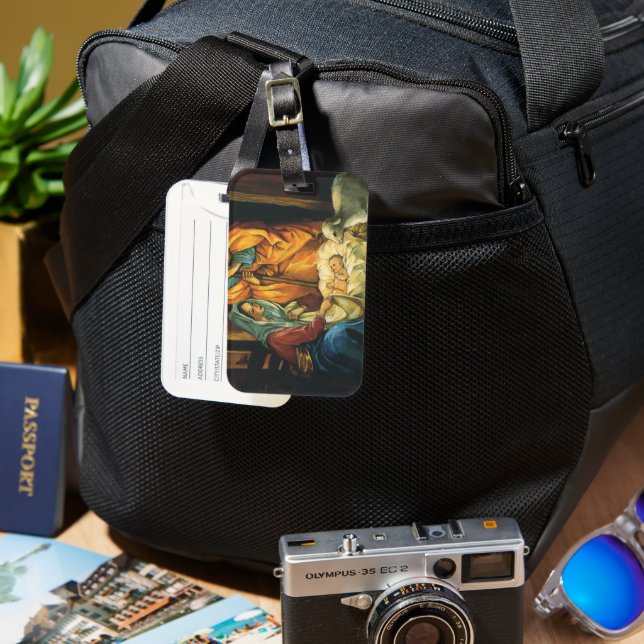 Weihnachtskrippe, Baby Jesus in Gefahr Gepäckanhänger (Vorderseite & Rückseite)