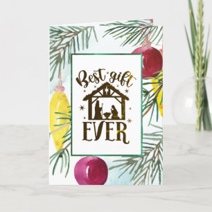 Weihnachtskrippe Bestes Geschenk für jeden Vintage Feiertagskarte