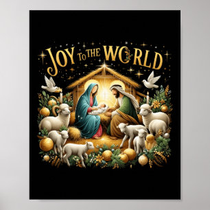 Weihnachtskrippe Christliche Geburt Jesu Joy to Poster
