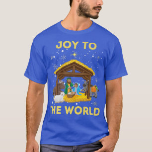Weihnachtskrippe Christliche Geburt Jesu Joy to T-Shirt
