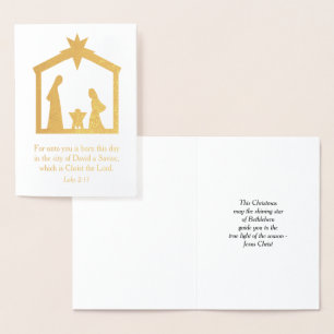 Weihnachtskrippe Christlicher religiöser Jesus Folienkarte