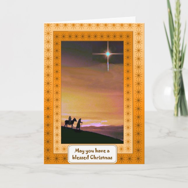 Weihnachtskrippe Feiertagskarte (Vorderseite)